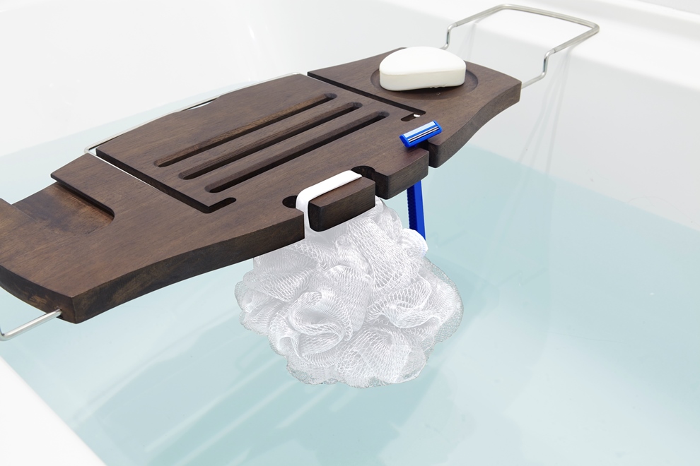 Umbra Полка для ванной 71,1-94x21,6x3,8 см коричневая Aquala Bathtub Caddy | https://grandposuda.com.ua