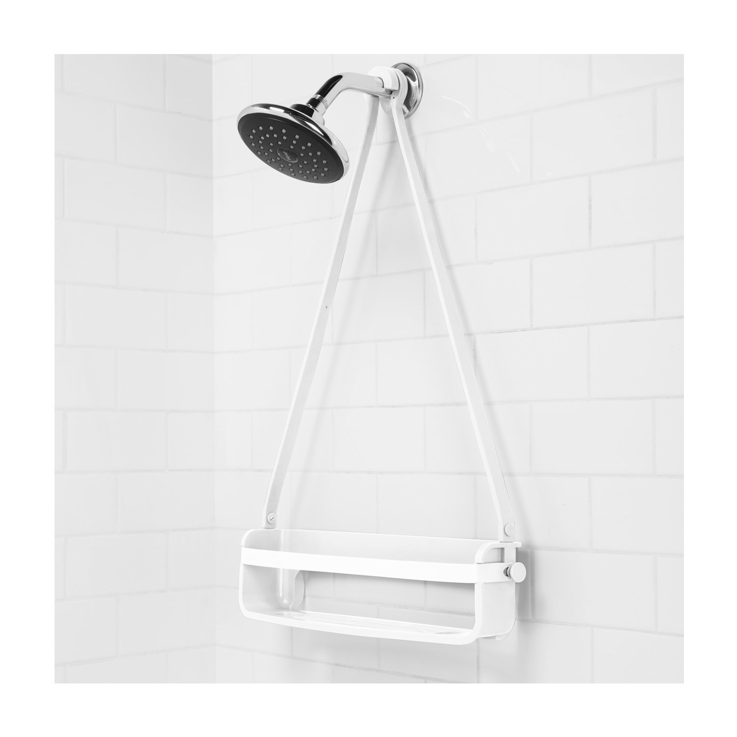 Umbra Полка для ванной 40,64x11,11x62,23 см белая Flex Duschregal | https://grandposuda.com.ua