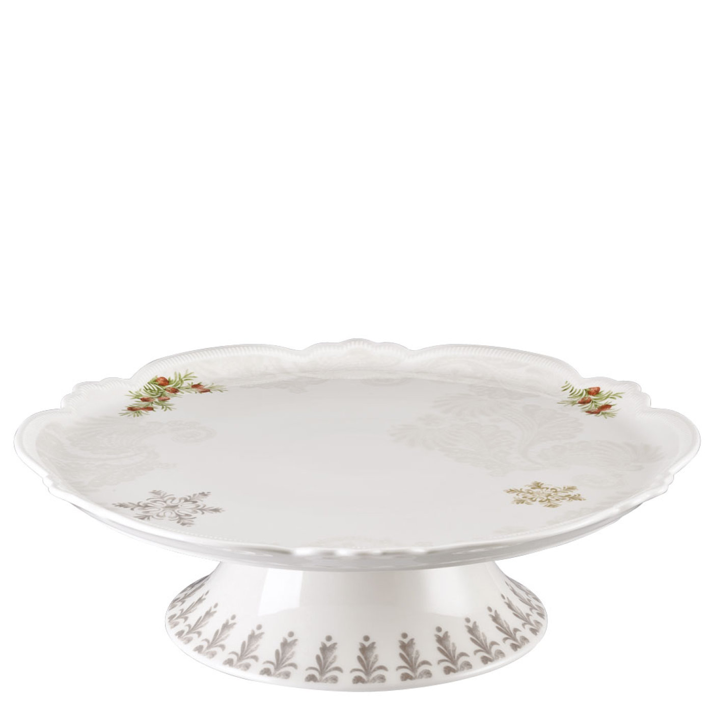 Hutschenreuther Блюдо для торта на ніжці велике 33см Winterromance decorated | https://grandposuda.com.ua