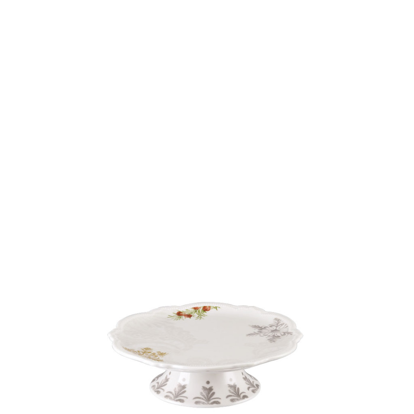 Hutschenreuther Тарілка на підставці маленька 15 см Winterromance decorated | https://grandposuda.com.ua