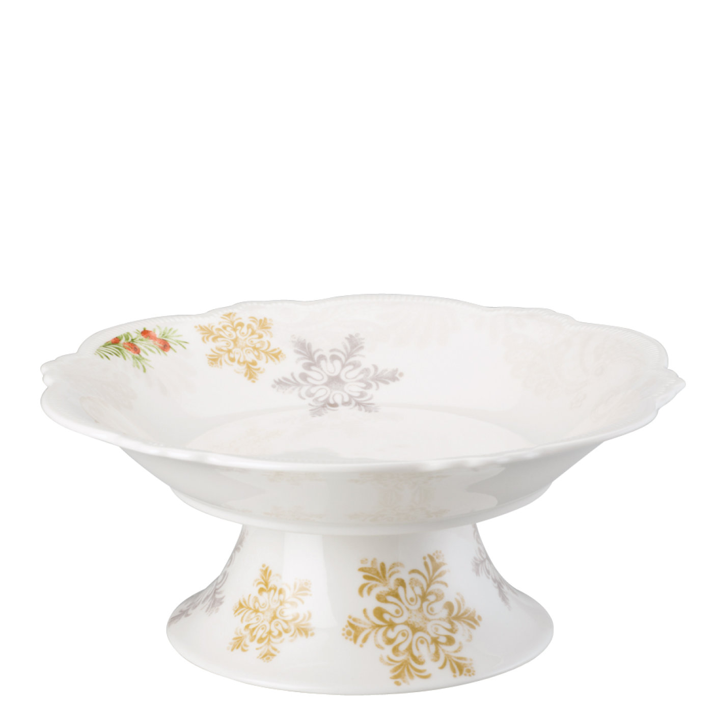 Hutschenreuther Піала на ніжці 25 см Winterromance decorated | https://grandposuda.com.ua