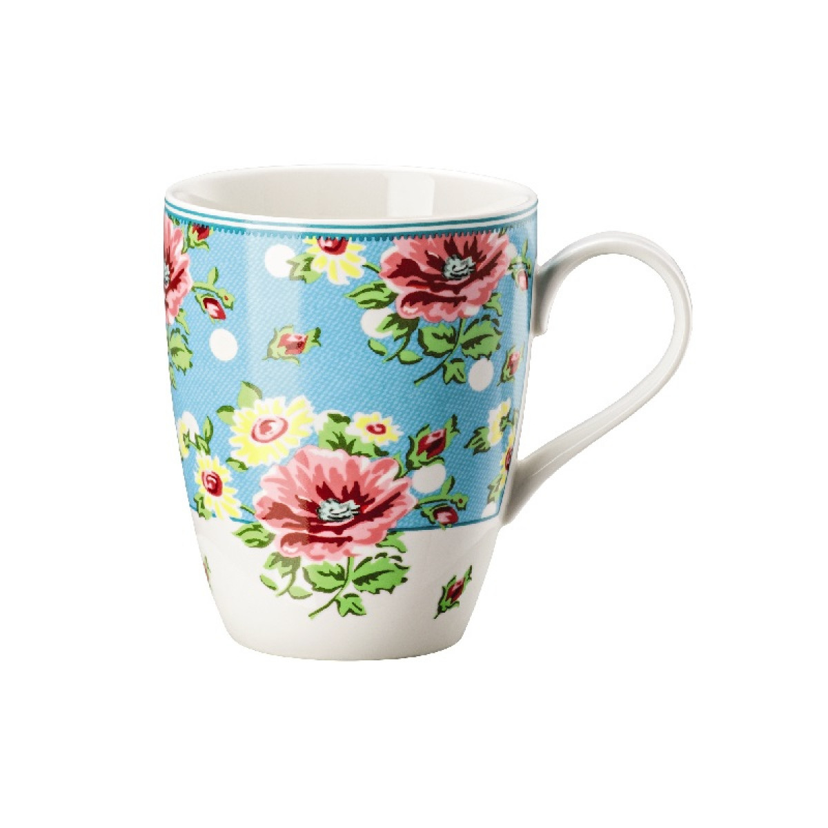 Hutschenreuther Кружка з ручкою «Квіти» бірюза 0,3 л Springtime | https://grandposuda.com.ua