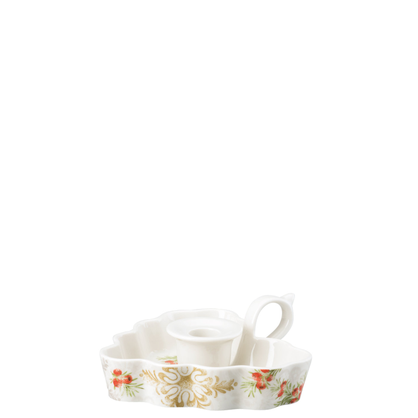 Hutschenreuther Підсвічник з ручкою серце 16 см Winterromance decorated | https://grandposuda.com.ua