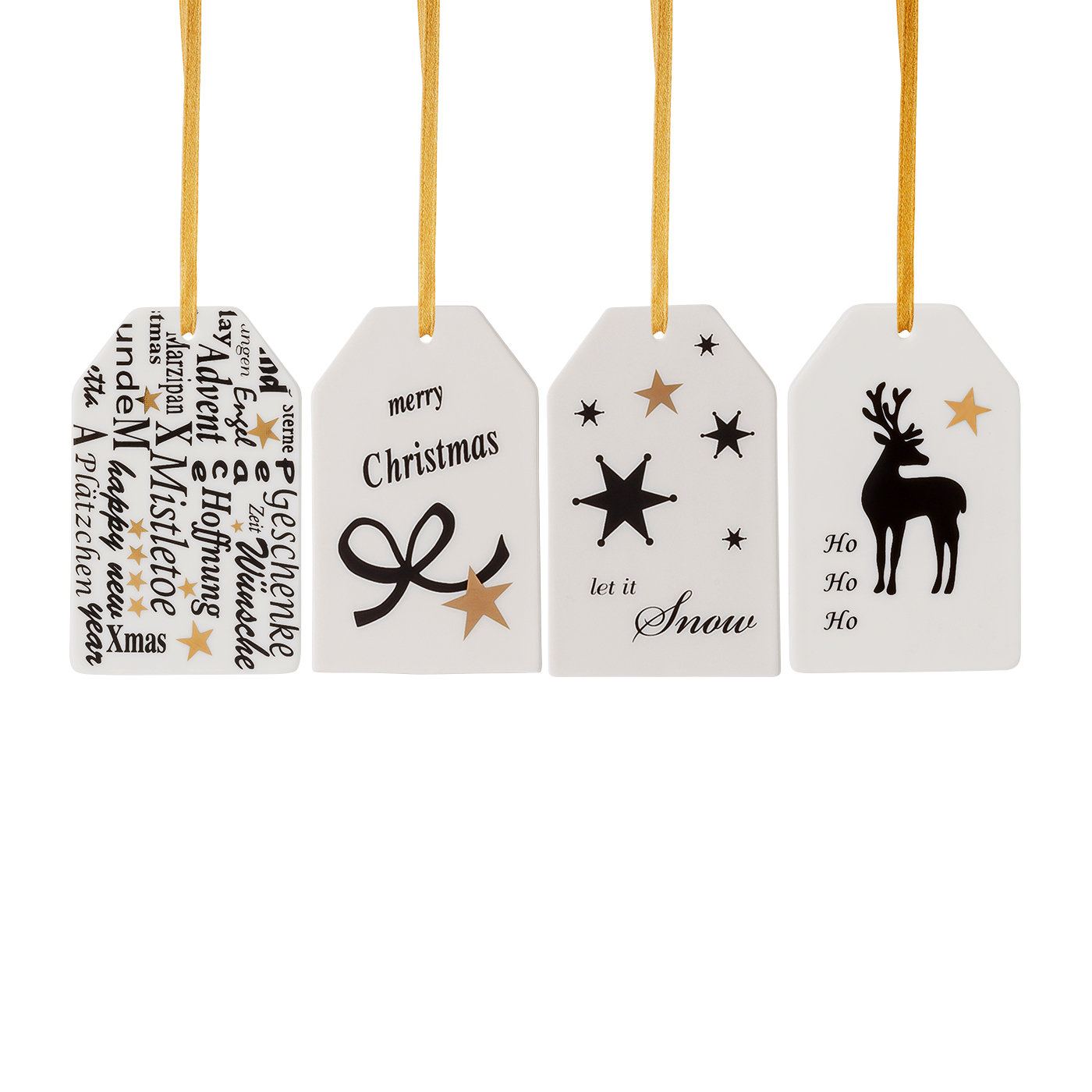 Hutschenreuther Підвіска різдвяна 4 шт. 7,5 x 4,5 см Merry Christmas | https://grandposuda.com.ua