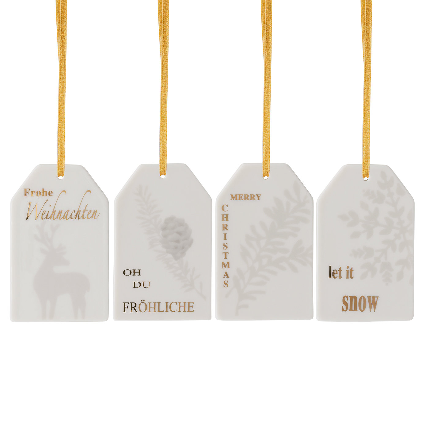 Hutschenreuther Підвіска різдвяна 4 шт. 7,5 x 4,5 см Merry Christmas | https://grandposuda.com.ua