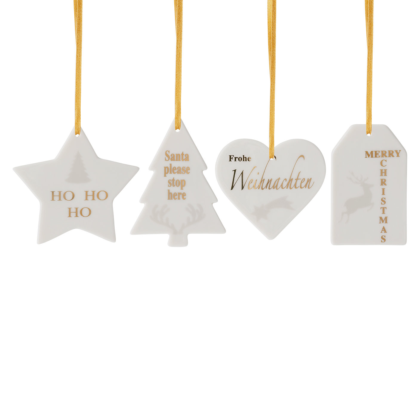 Hutschenreuther Підвіска різдвяна 4 шт. 7,5 x 4,5 см Merry Christmas | https://grandposuda.com.ua