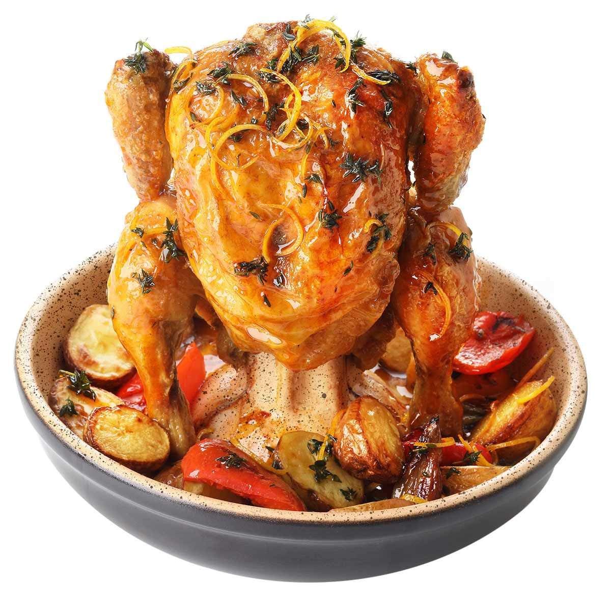 Römertopf Ростер для птицы, 18 см, бежевый/черный, Multi-Chicko | https://grandposuda.com.ua