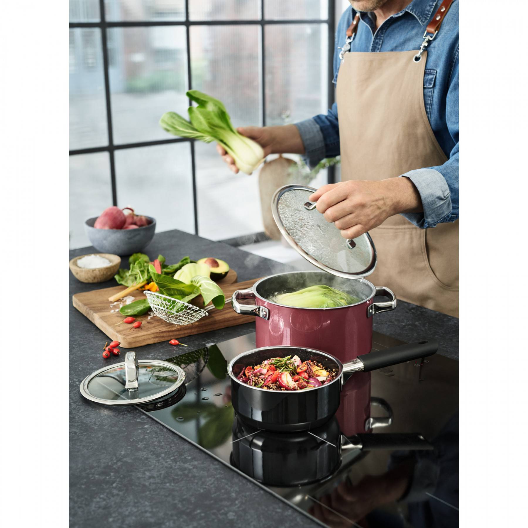 WMF Кастрюля 20 см  Rose Quartz Fusiontec | https://grandposuda.com.ua