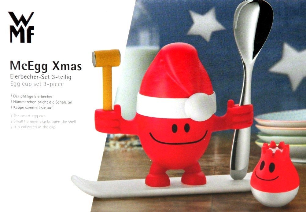 WMF Підставка для яйця з сільницею набір 2 предмета, червона McEgg Xmas-Set | https://grandposuda.com.ua