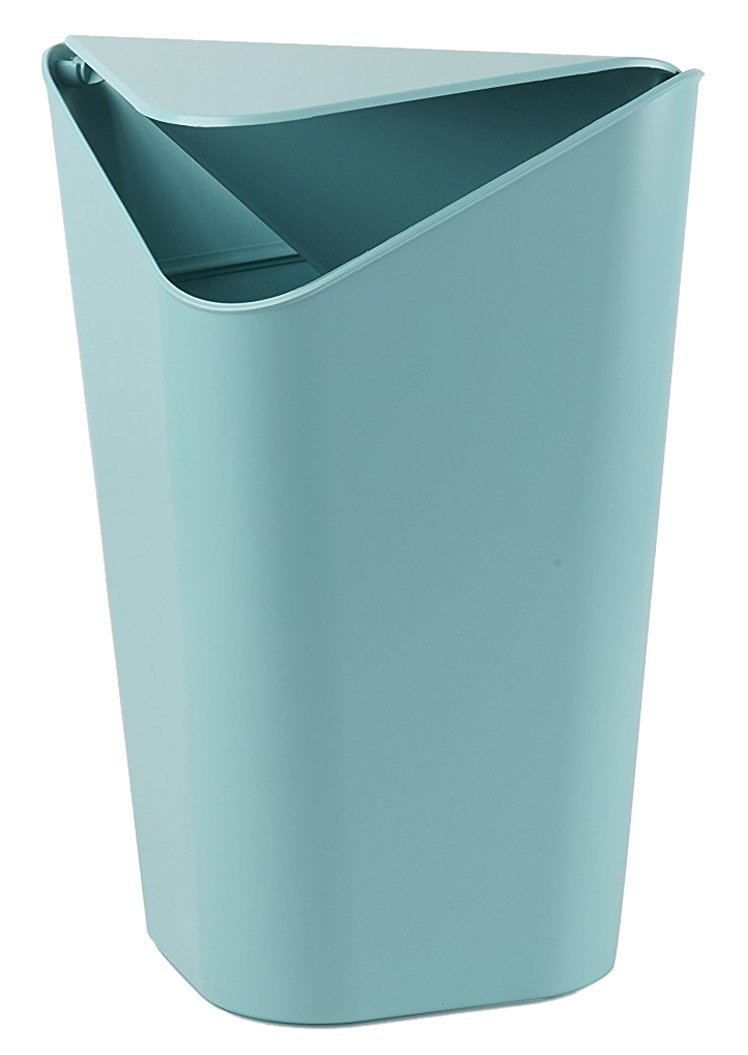 Umbra Корзина для мусора 29,2x21x20,4 см бирюзовая Corner Mini | https://grandposuda.com.ua