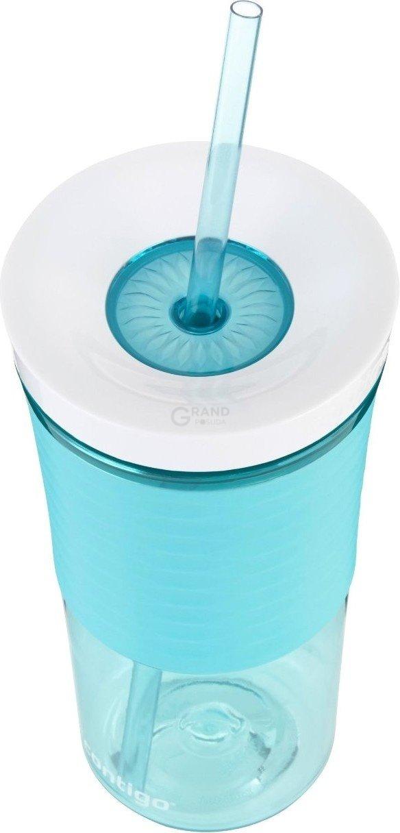 Contigo Стакан з трубочкою блакитний 0,54 л Shake Go | https://grandposuda.com.ua
