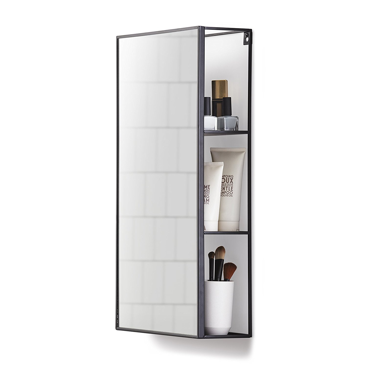 Umbra Дзеркало з полками 61x31x13 см чорне Cubiko Wandspiegel | https://grandposuda.com.ua