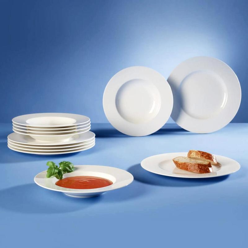 Villeroy & Boch Набор тарелок 12 предметов Wonderful World White | https://grandposuda.com.ua