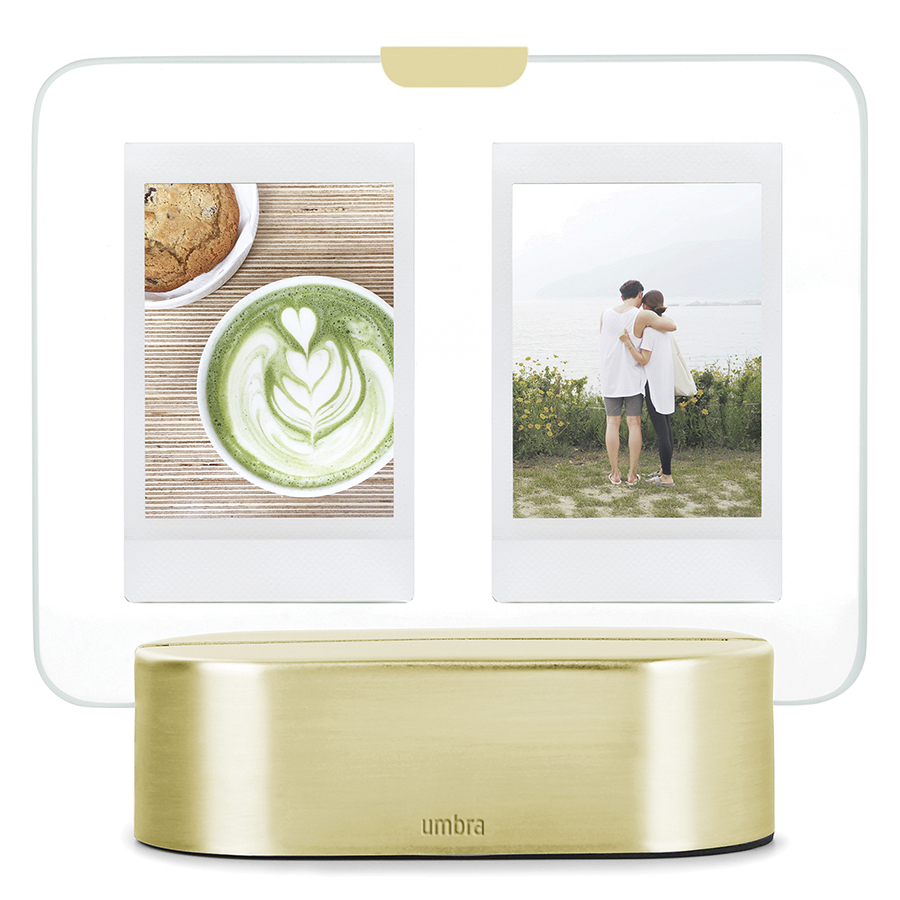 Umbra Фоторамка с подсветкой GLO Instant 5 х 8 латунь | https://grandposuda.com.ua