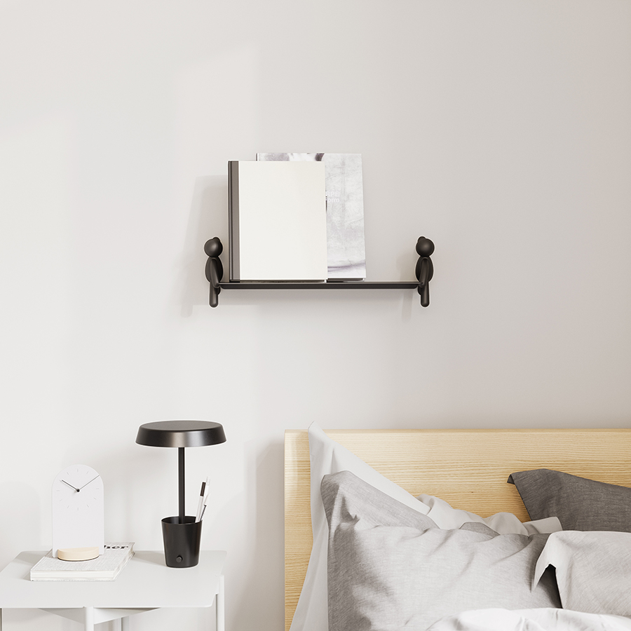 Umbra Полиця Buddy 46 х 15 х 14 см Чорна | https://grandposuda.com.ua