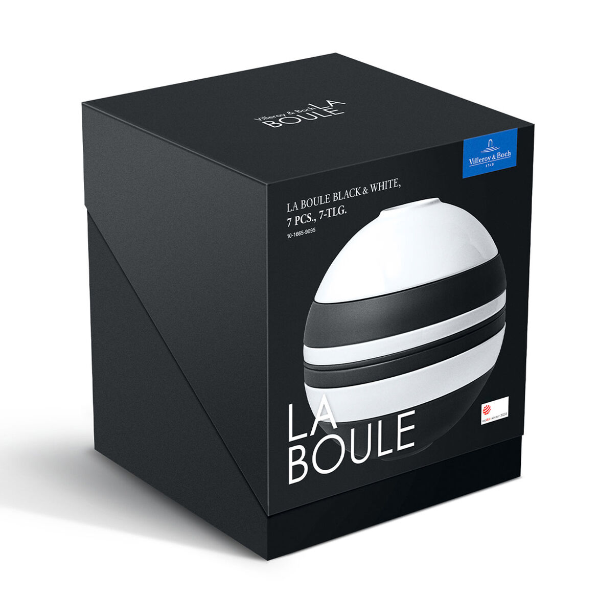 Villeroy & Boch Набір тарілок 7 предметів Black White La Boule | https://grandposuda.com.ua