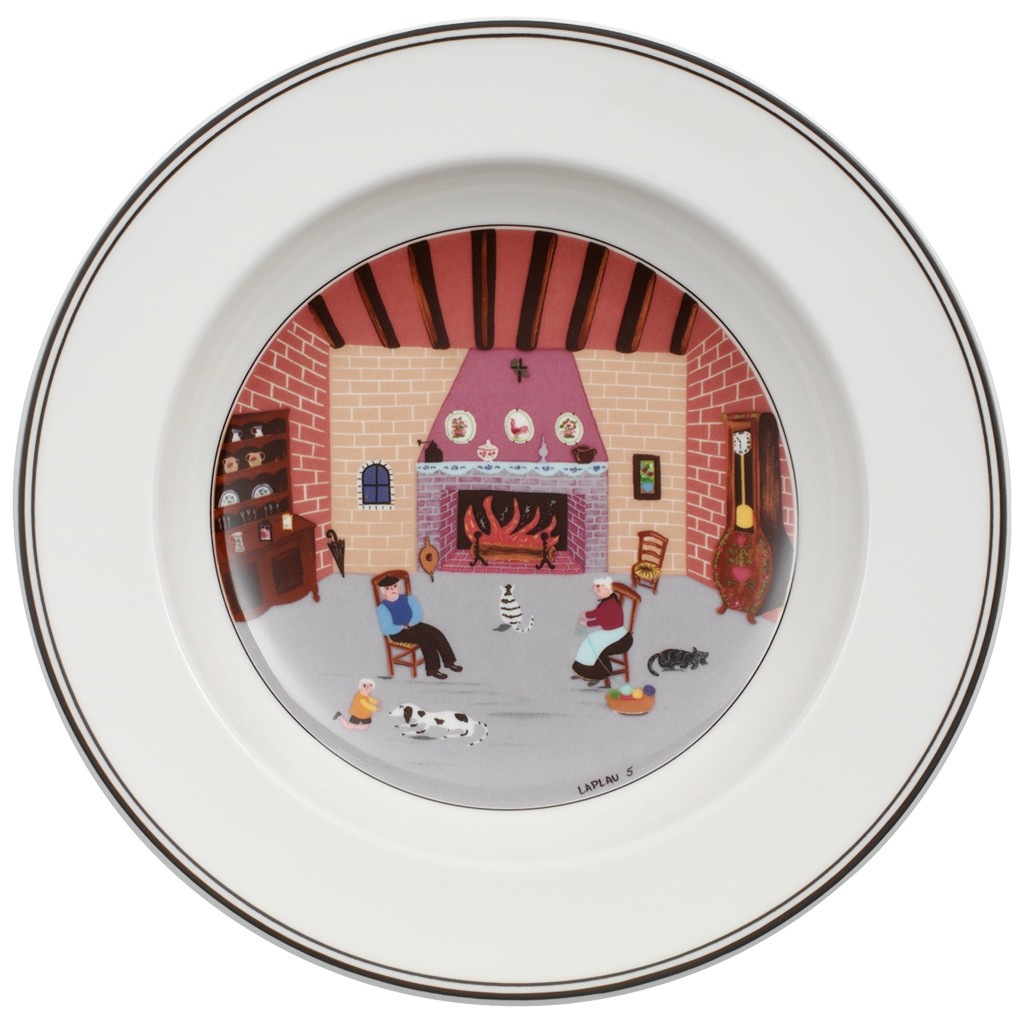 Villeroy & Boch Тарілка для супу 21 см, малюнок - камін Design Naif | https://grandposuda.com.ua