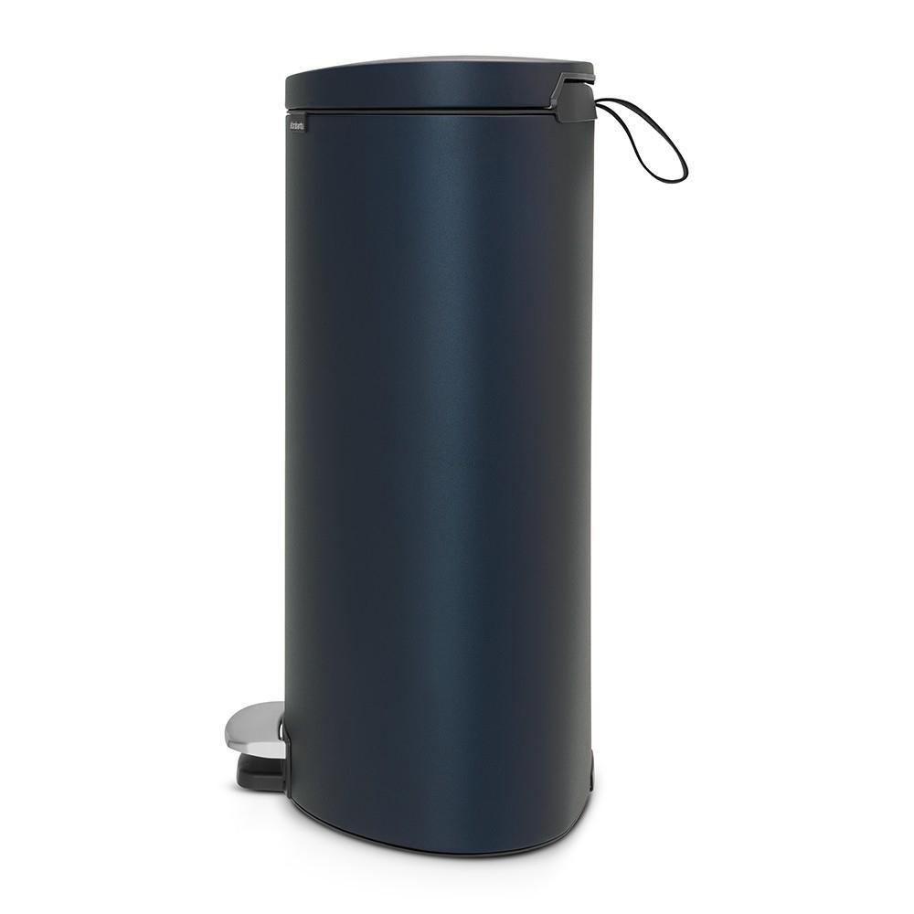 Brabantia Мусорный бак с педалью 40 л бесшумный минерально-синий Flatback+ | https://grandposuda.com.ua