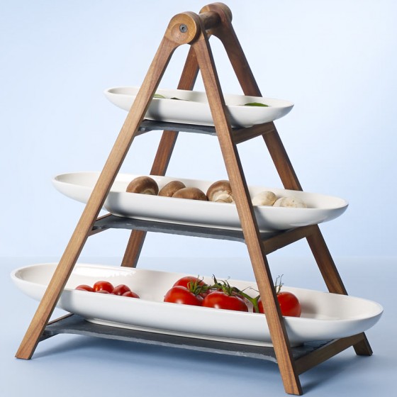 Villeroy & Boch Этажерка 3-х ярусная, набор 4 предмета Artesano | https://grandposuda.com.ua