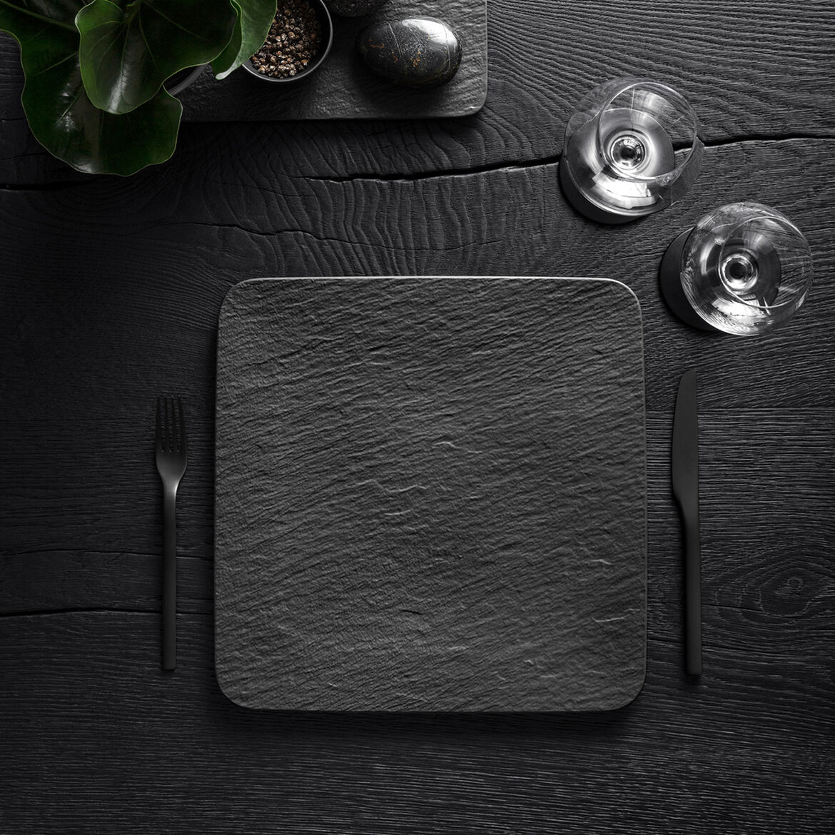 Villeroy & Boch Тарелка 32,5 см Black/Gray Manufacture Rock | https://grandposuda.com.ua