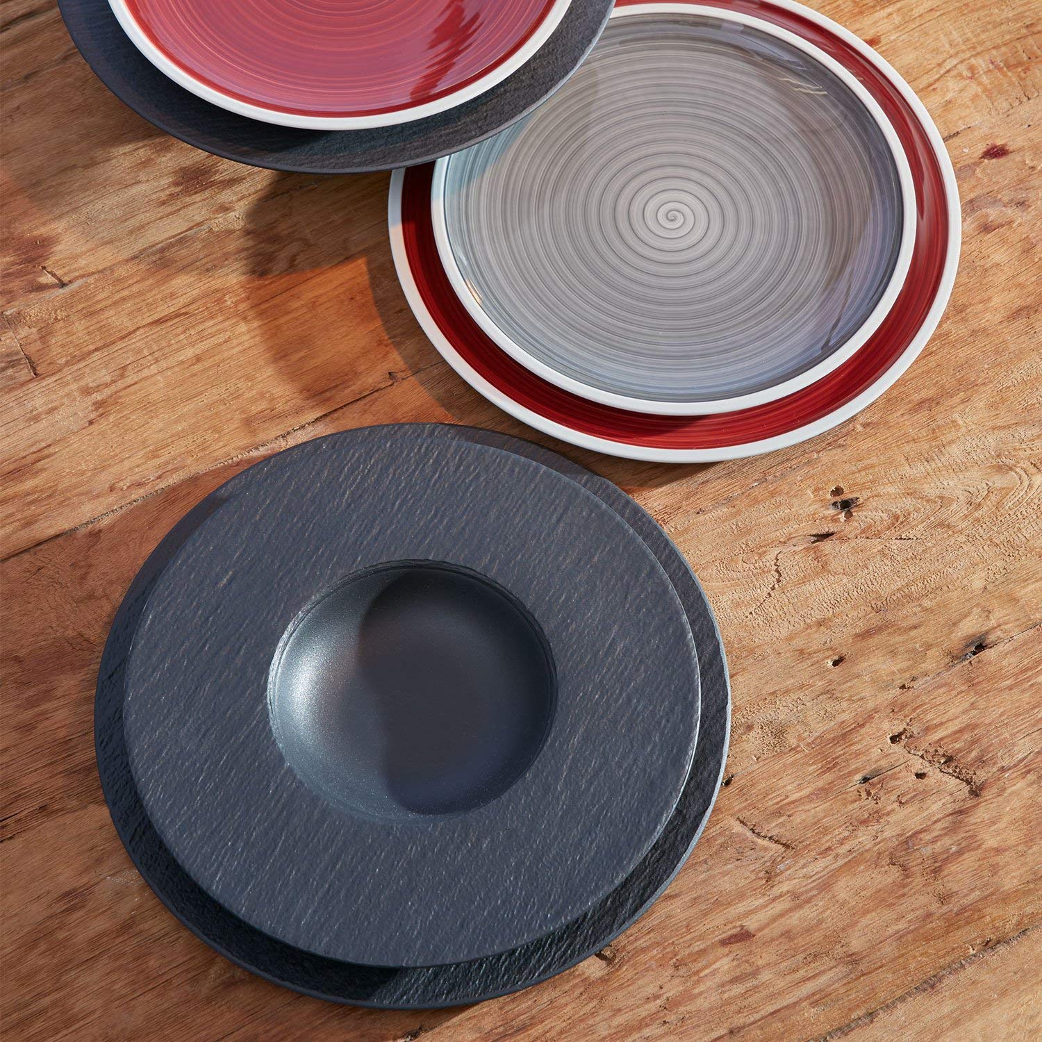 Villeroy & Boch Тарелка для супа 29 см черная Rock Manufacture | https://grandposuda.com.ua