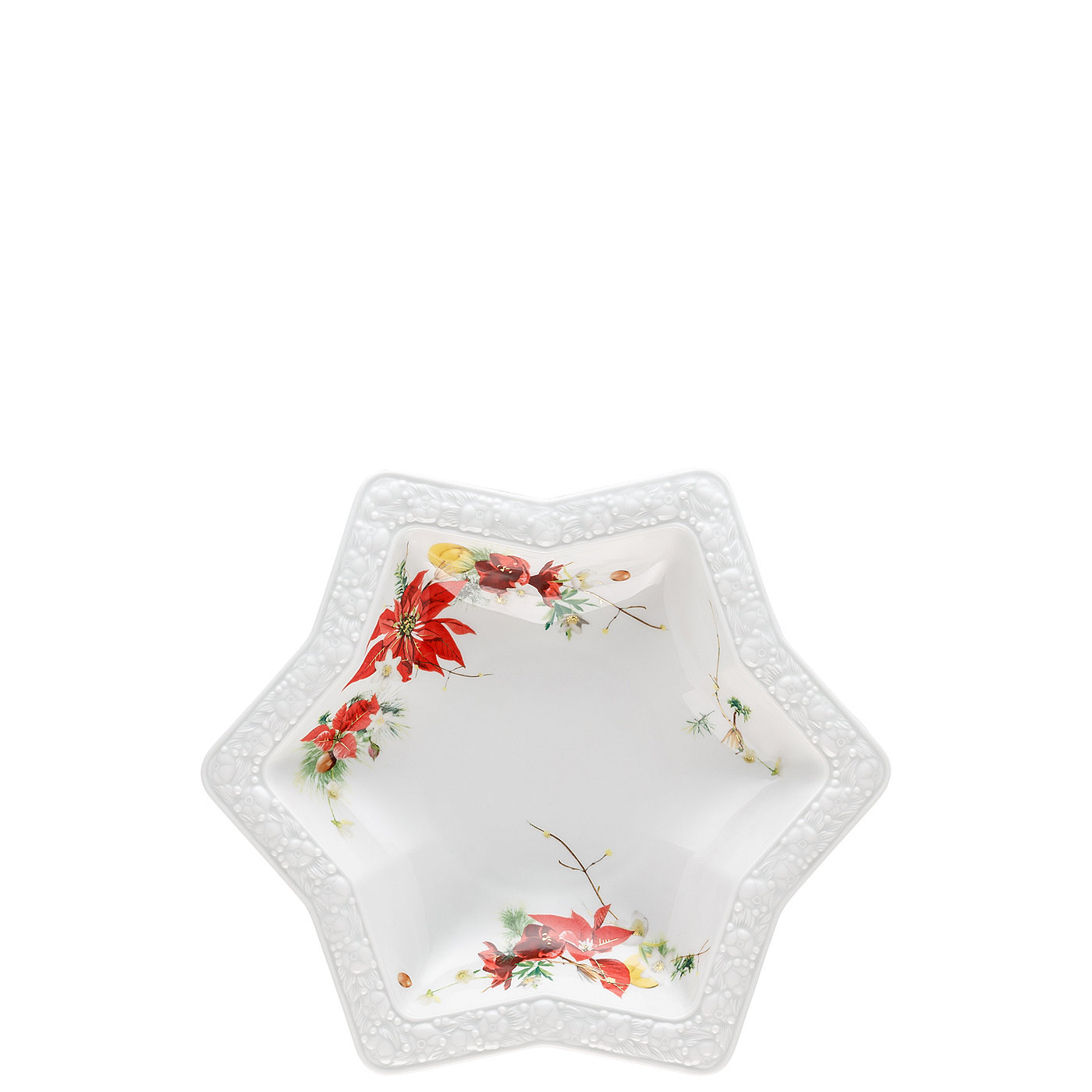 Rosenthal Тарелка 24 см в форме звезды Maria Winter Rose | https://grandposuda.com.ua