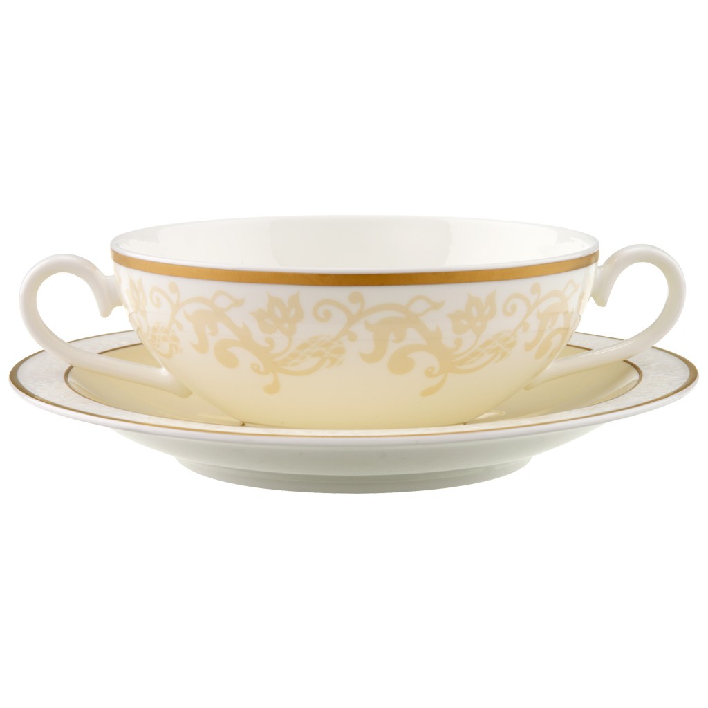 Villeroy & Boch Пиала для супа / бульона с блюдцем Ivoire | https://grandposuda.com.ua