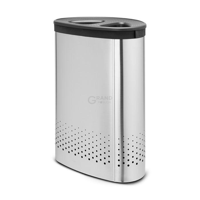 Brabantia Двосекційний бак для білизни (55 л) сталевий матовий | https://grandposuda.com.ua