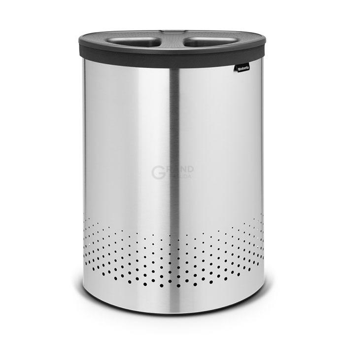 Brabantia Двосекційний бак для білизни (55 л) сталевий матовий | https://grandposuda.com.ua