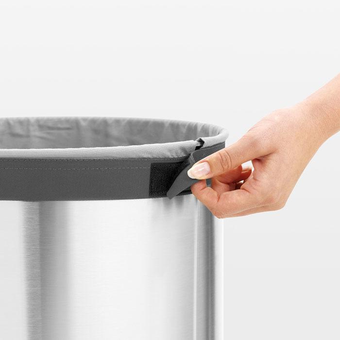 Brabantia Бак для білизни (60л) сталевий матовий з пластиковою кришкою | https://grandposuda.com.ua