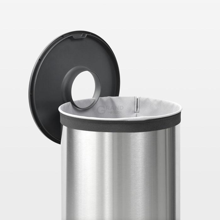 Brabantia Бак для білизни (60л) сталевий матовий з пластиковою кришкою | https://grandposuda.com.ua