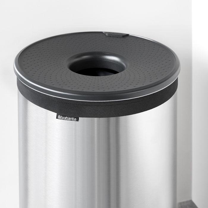 Brabantia Бак для білизни (60л) сталевий матовий з пластиковою кришкою | https://grandposuda.com.ua