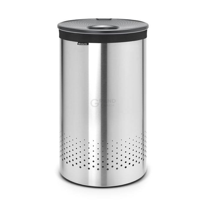Brabantia Бак для білизни (60л) сталевий матовий з пластиковою кришкою | https://grandposuda.com.ua