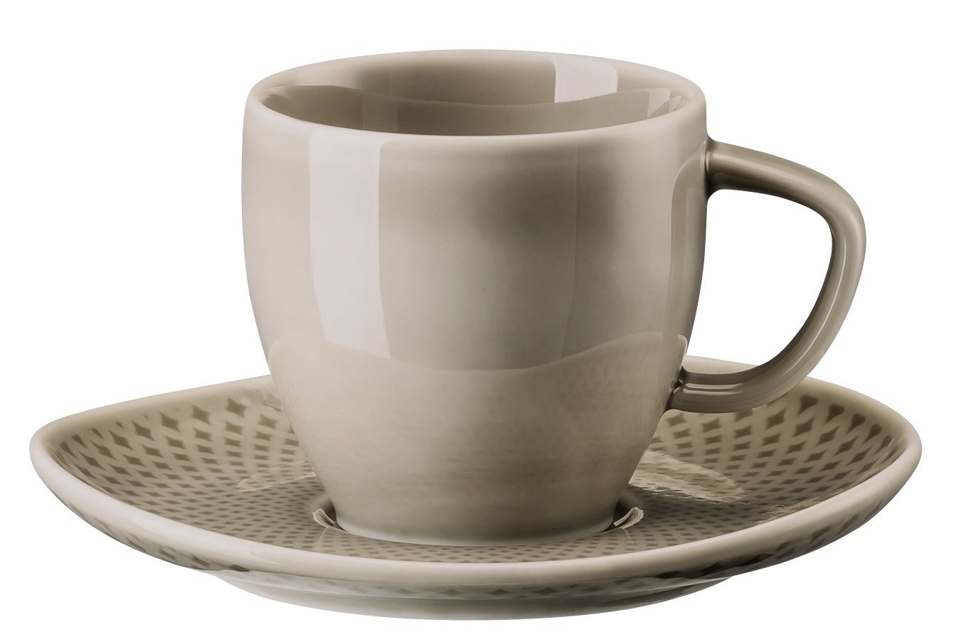 Rosenthal Кофейная пара для эспрессо / мокко 0,08 л Pearl Grey Junto | https://grandposuda.com.ua