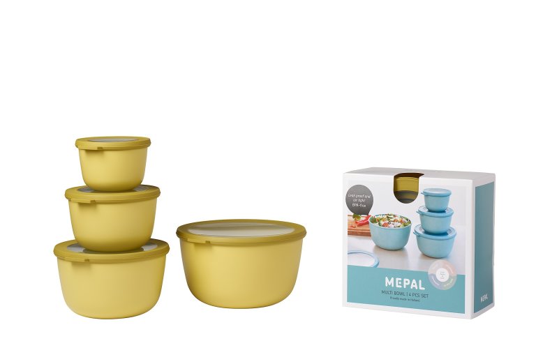 Mepal Набор контейнеров высоких 4 предмета Nordic Lemon Cirqula | https://grandposuda.com.ua