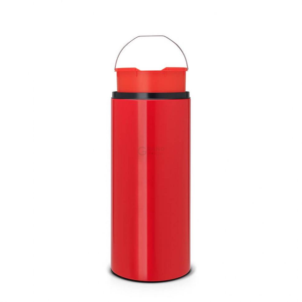 Brabantia Сміттєвий бак 30 л червоний, темно-сіра пластикова кришка FlipBin | https://grandposuda.com.ua