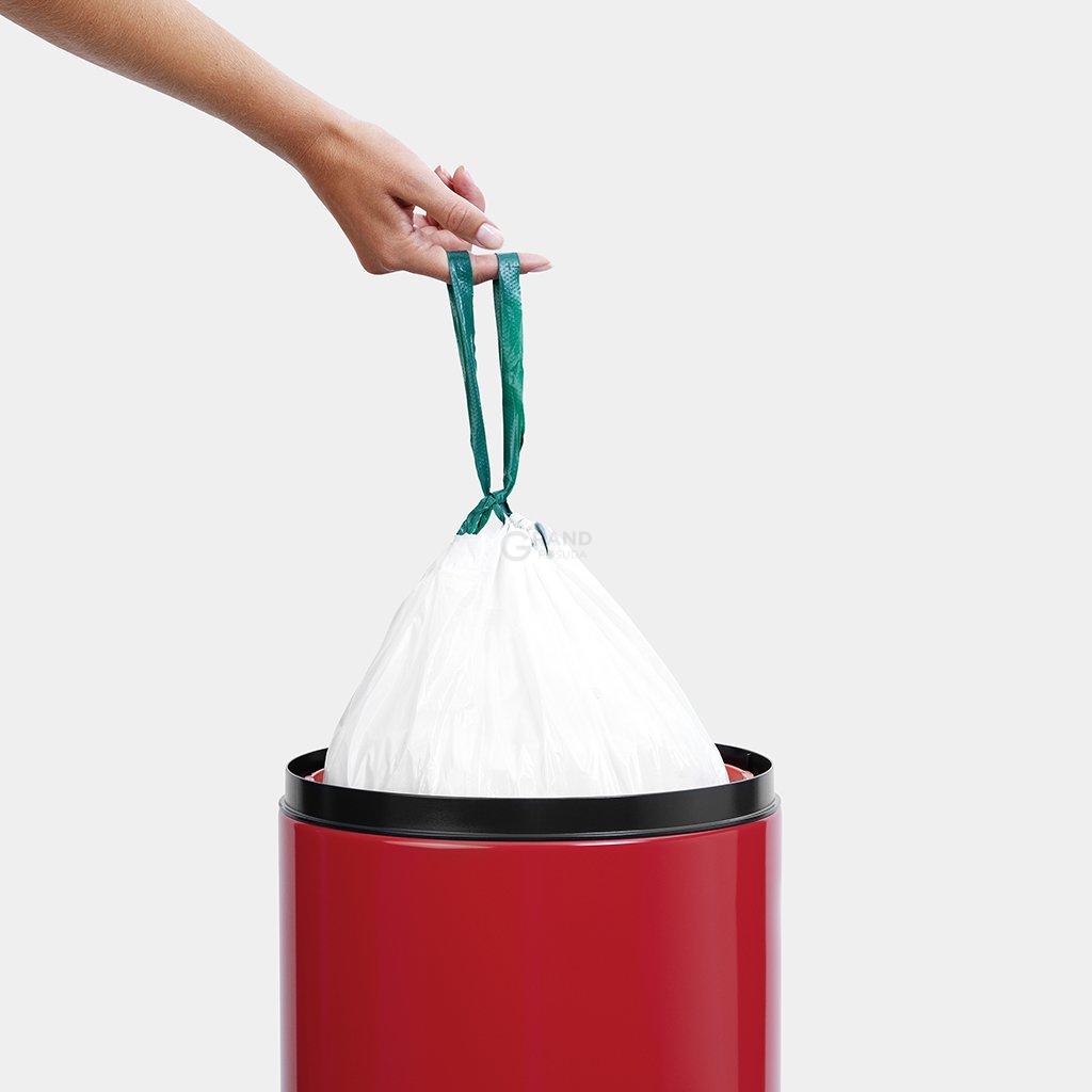 Brabantia Сміттєвий бак 30 л червоний, темно-сіра пластикова кришка FlipBin | https://grandposuda.com.ua