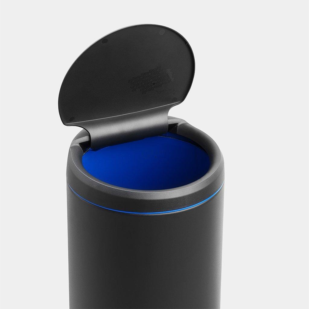 Brabantia Сміттєвий бак 30 л антрацит, темно-сіра пластикова кришка FlipBin | https://grandposuda.com.ua