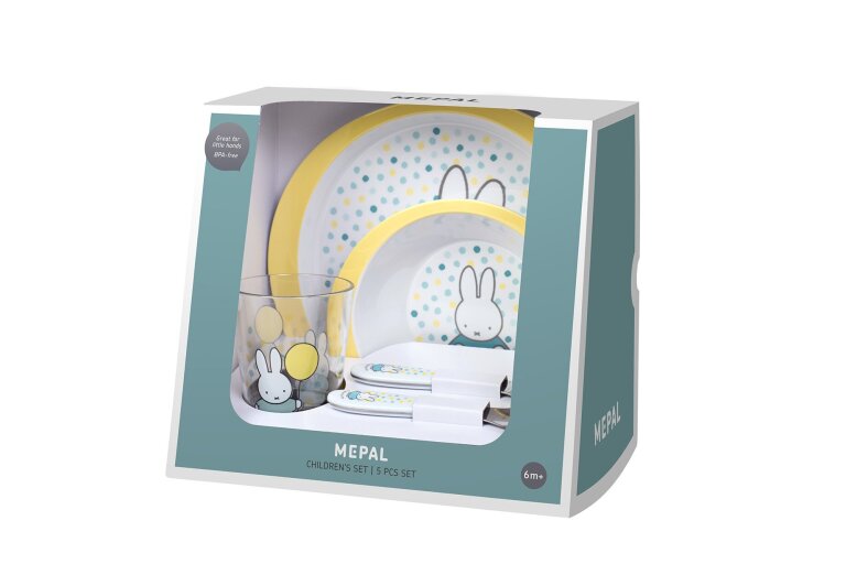 Mepal Набор детской посуды 5 предметов Miffy Confetti | https://grandposuda.com.ua