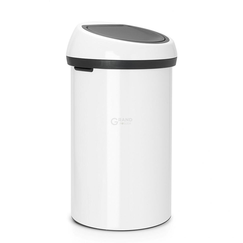 Brabantia Сміттєвий бак 60 л білий Touch Bin | https://grandposuda.com.ua
