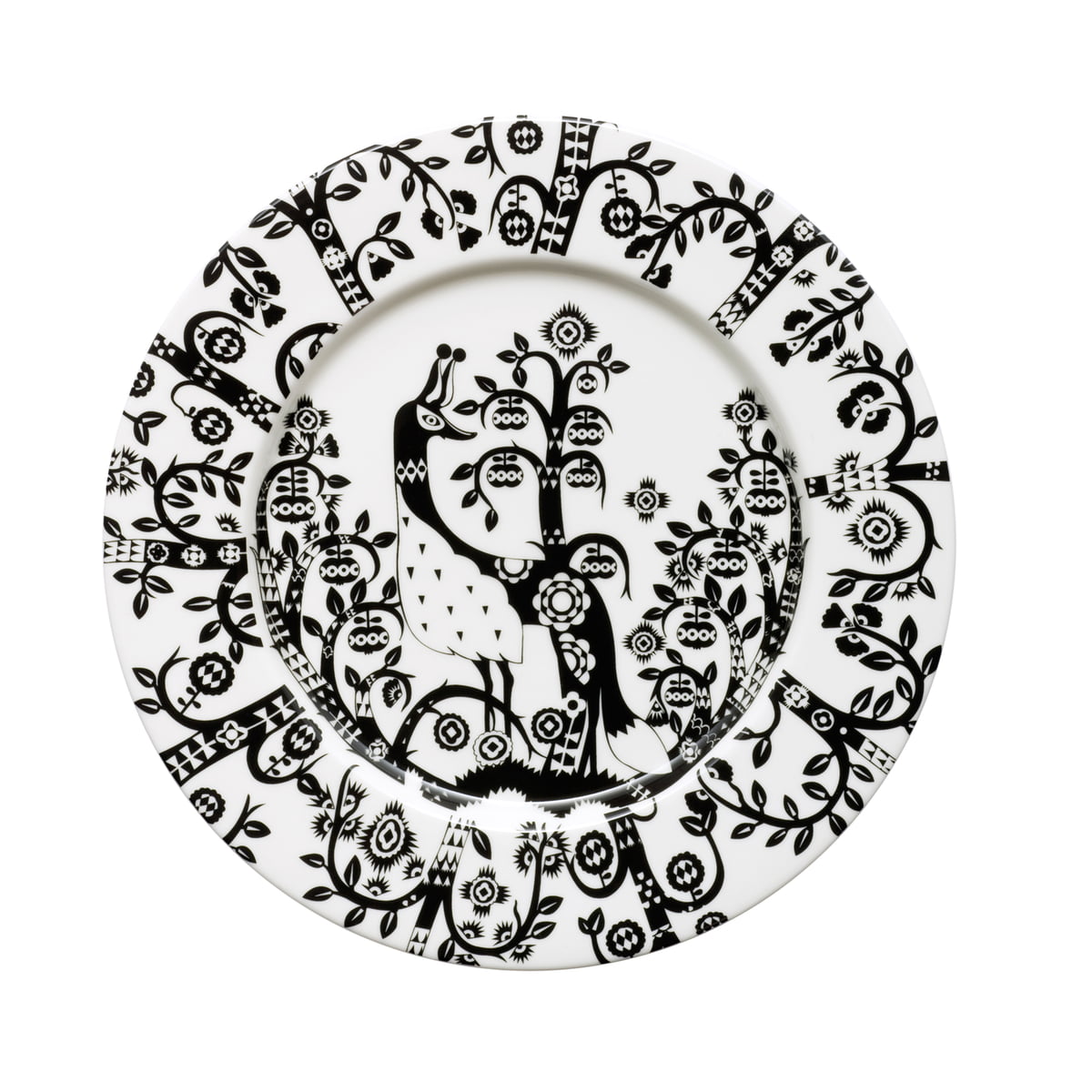 Iittala Тарелка Ø 22 см бело-черная Taika | https://grandposuda.com.ua
