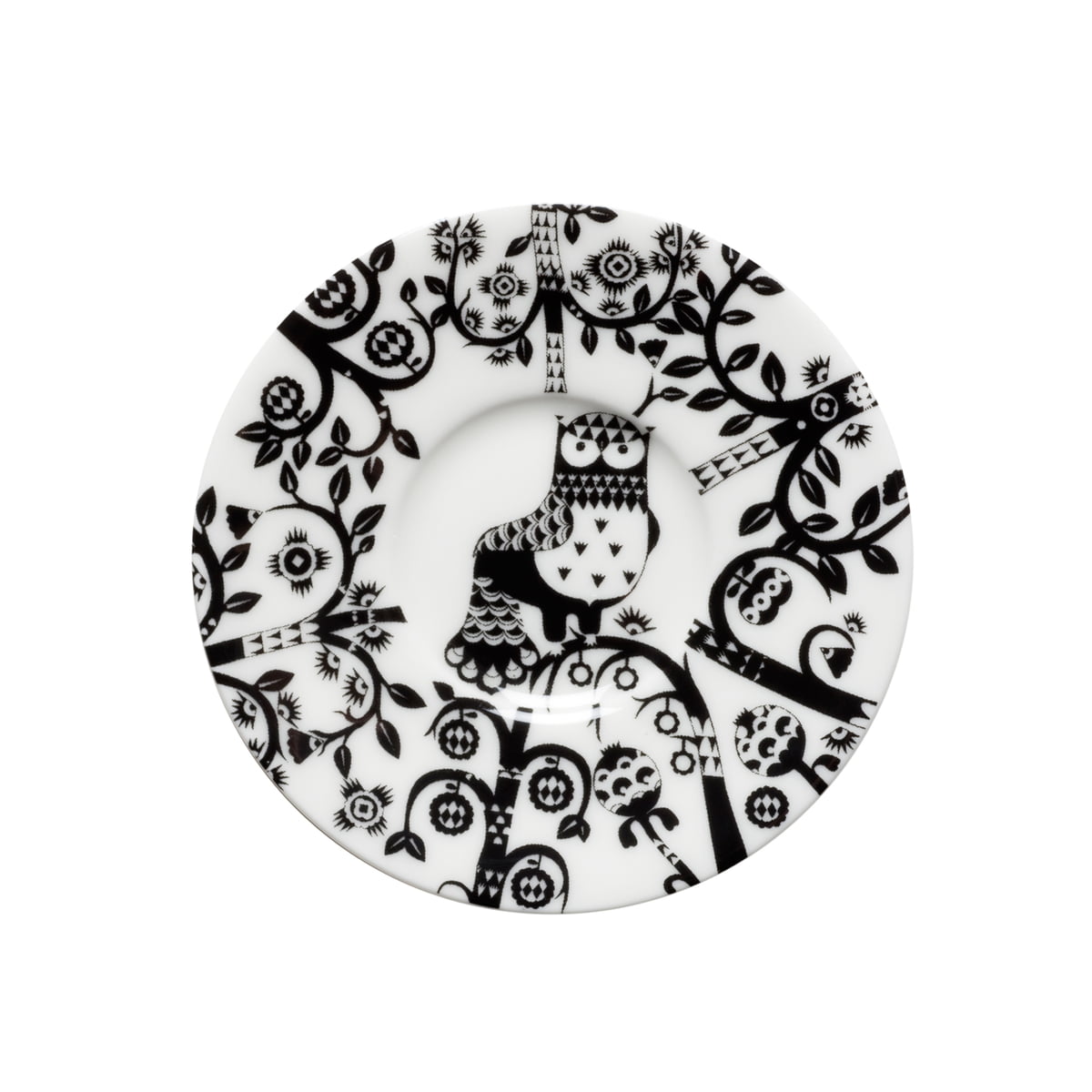 Iittala Блюдце до чашки для еспресо Ø 11 см чорно-біле Taika | https://grandposuda.com.ua