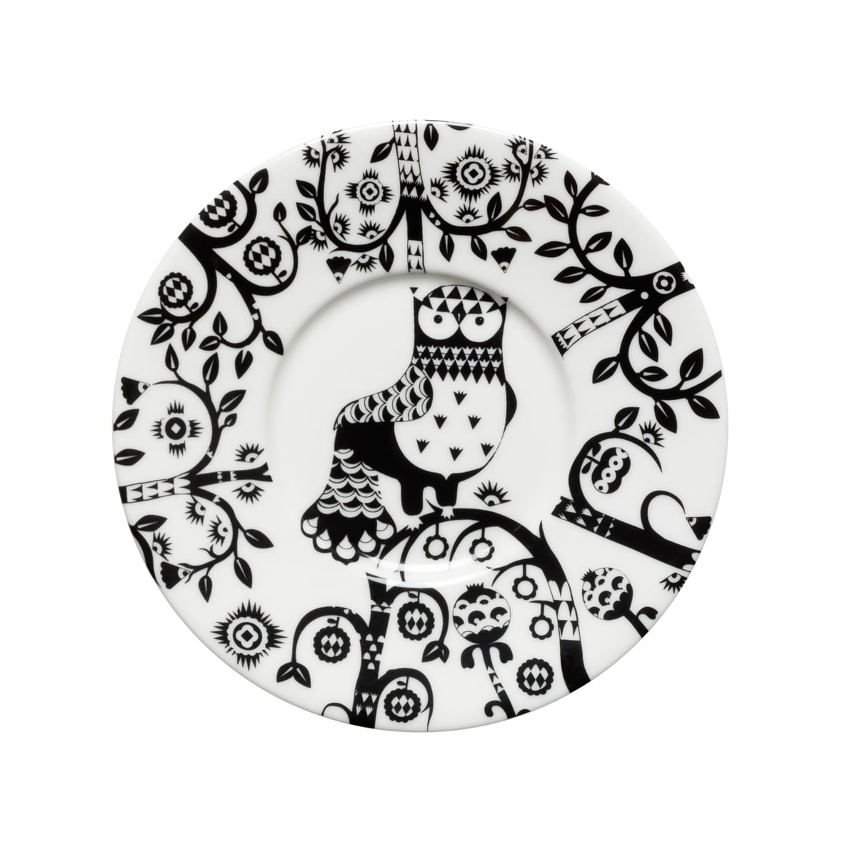Iittala Блюдце до чашки для кави Ø 15 см чорно-біле Taika | https://grandposuda.com.ua