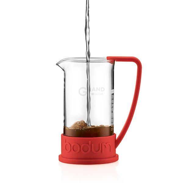 Bodum Френч-прес червоний, 1 л, Brazil | https://grandposuda.com.ua