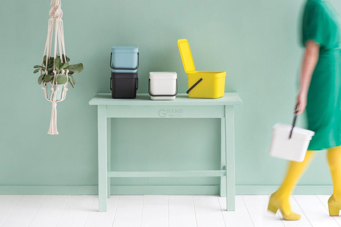 Brabantia Відро для сміття 6 л мятна Sort Go | https://grandposuda.com.ua