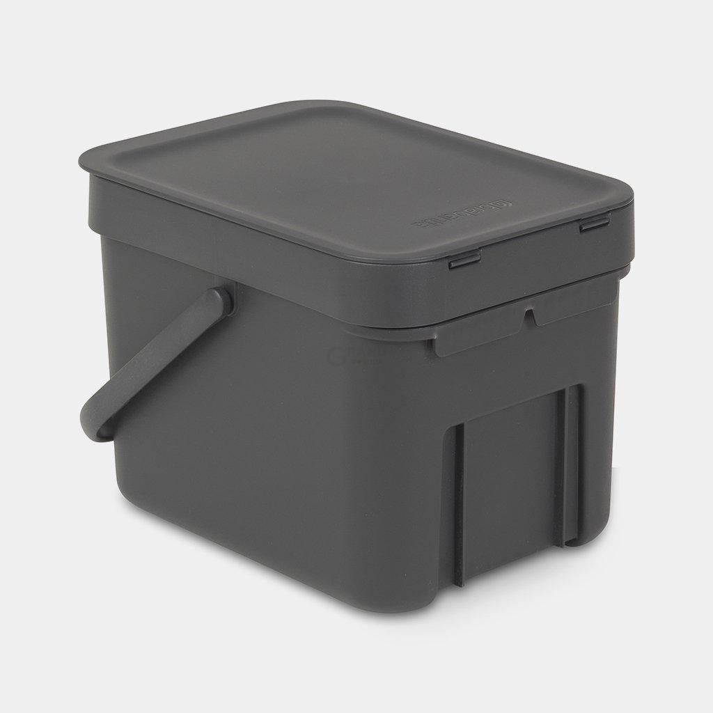 Brabantia Відро для сміття 6 л сіре Sort Go | https://grandposuda.com.ua