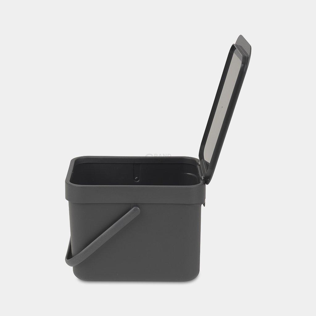 Brabantia Відро для сміття 6 л сіре Sort Go | https://grandposuda.com.ua
