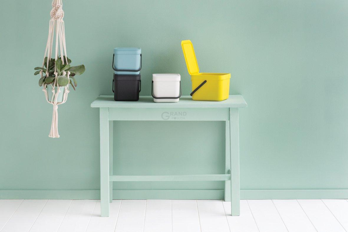 Brabantia Відро для сміття 6 л сіре Sort Go | https://grandposuda.com.ua