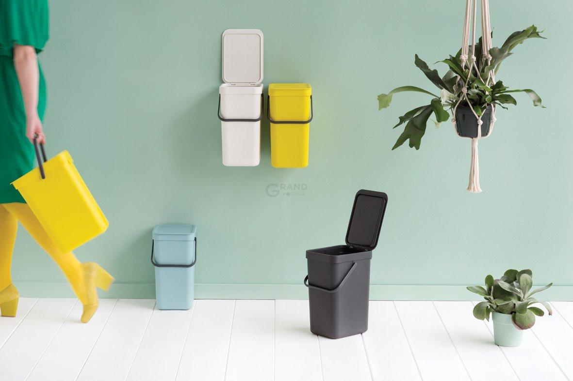 Brabantia Відро для сміття 12 л мятна Sort Go | https://grandposuda.com.ua