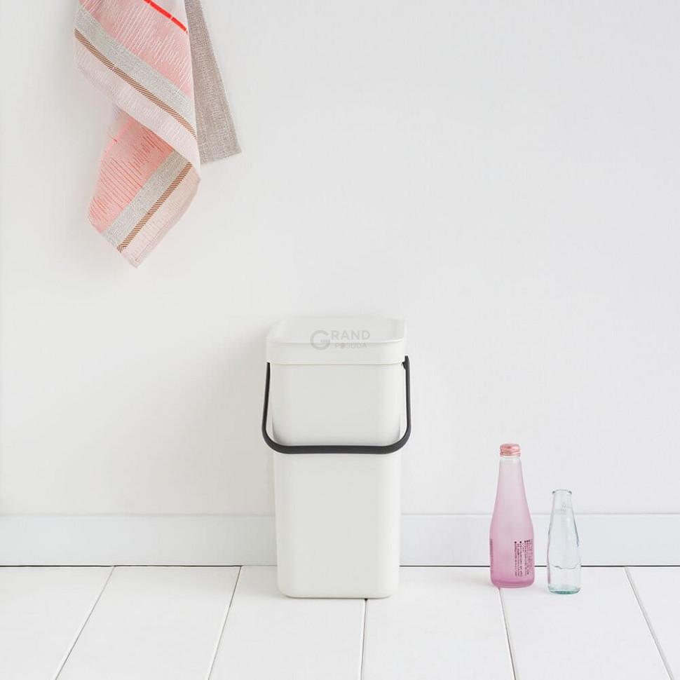 Brabantia Мусорное ведро 12 л белое Sort&Go | https://grandposuda.com.ua